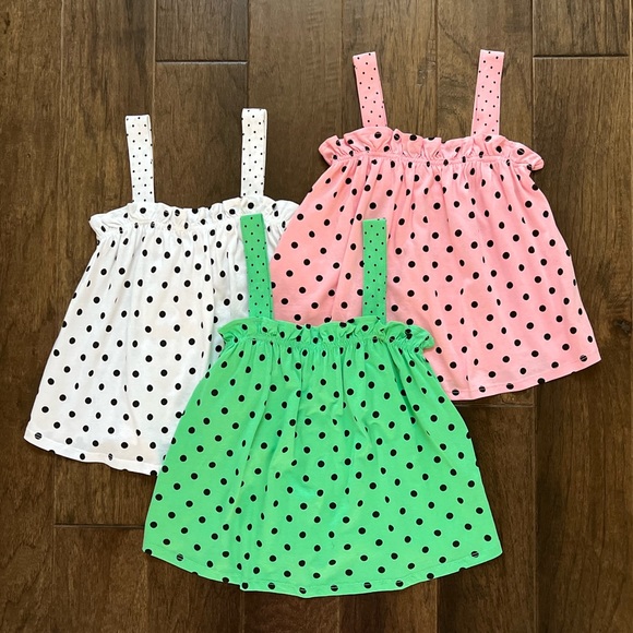 Zara Girls Cotton Green Polka Dot Top Size 9 sleeveless Retro Top - Picture 8 of 8